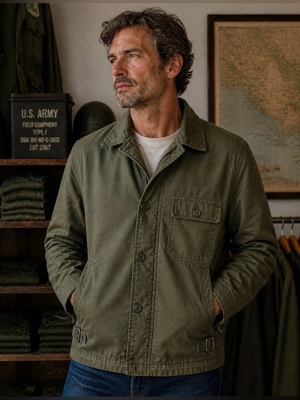 Vintage 1968 Vietnam Era U.S. Army Cold Weather Permeable Jacket OG-107 Small